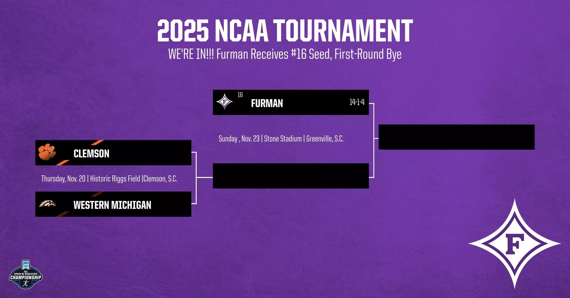 Furman Receives First-Round Bye; Paladins To Host Clemson-Western ...