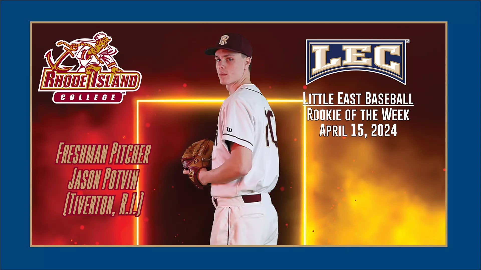 Jason Ravain Baseball Jason Potvin Named Little East Baseball Rookie of the Week - Rhode ...