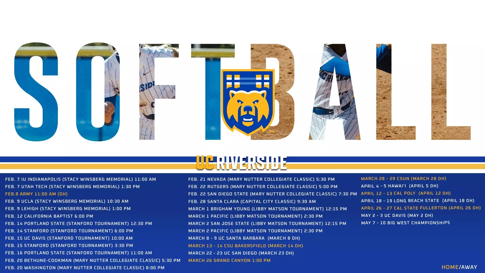 UCR Highlanders Softball Announces 2025 Schedule UC Riverside Athletics Spring Games 2025 Softball Schedule