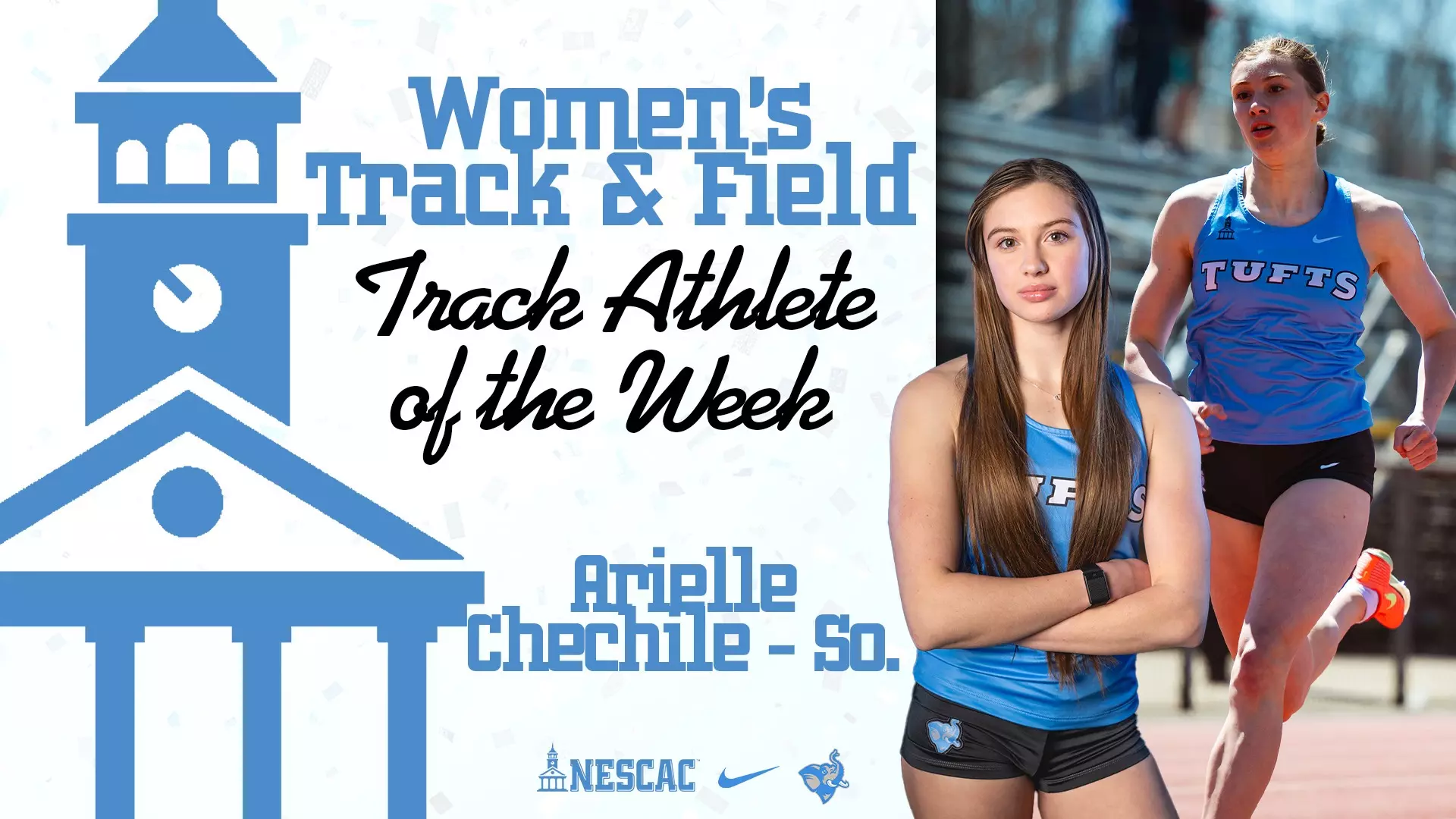 Chechile Chechile Earns NESCAC Women's Track Athlete of the Week Award - Tufts ...