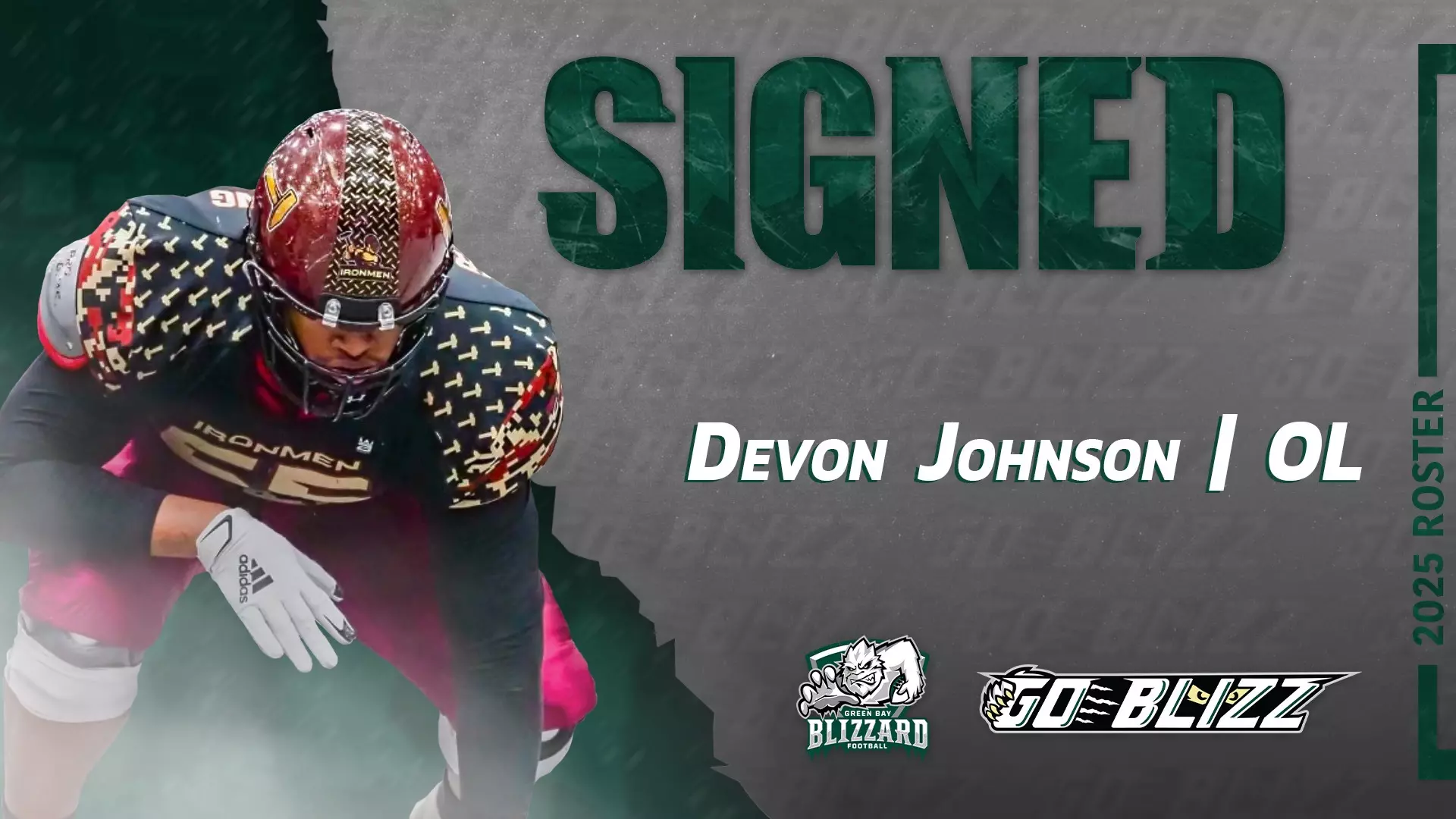 Blizzard Sign Offensive Lineman Devon Johnson Green Bay Blizzard blizzard-sign-offensive-lineman-devon-johnson-green-bay-blizzard