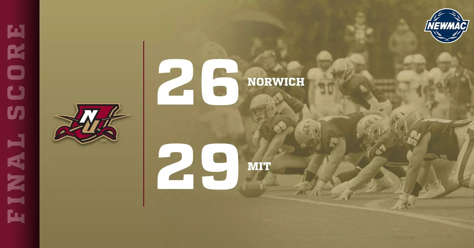 Mit Football Division Football: Cadets fall three points short against MIT - Norwich University