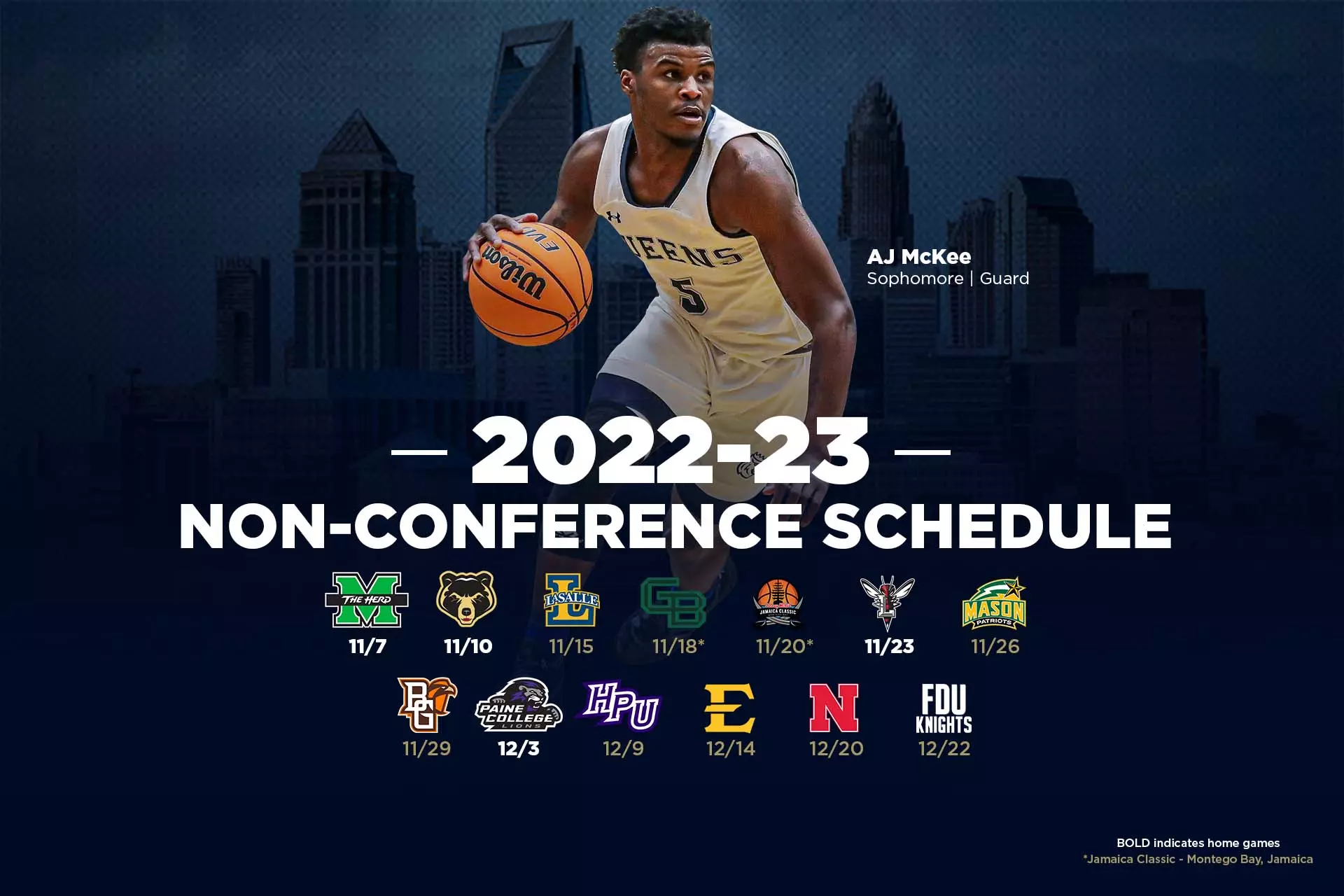 Queens Men's Basketball Announces 202223 Schedule Queens University