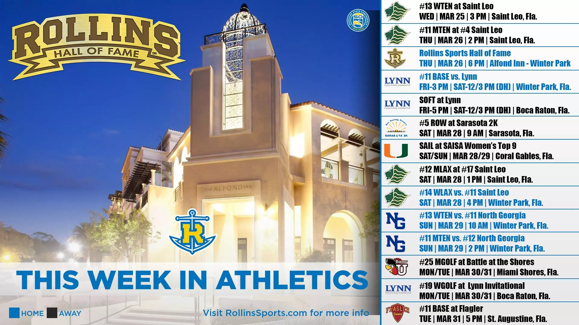 Charlie Rallings Collage This Week in Athletics: March 25 - Rollins College