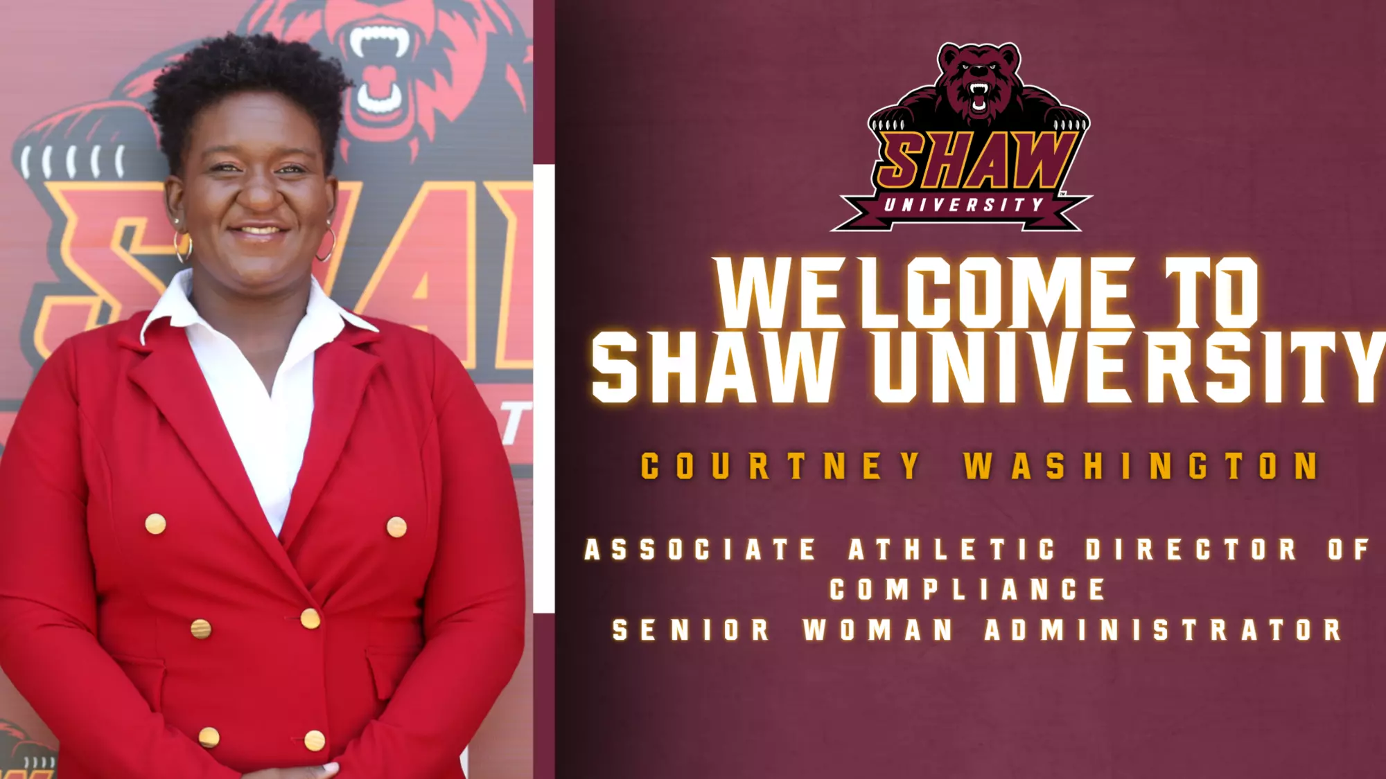 Shaw Names Washington As Associate AD Of Compliance/SWA - Shaw University