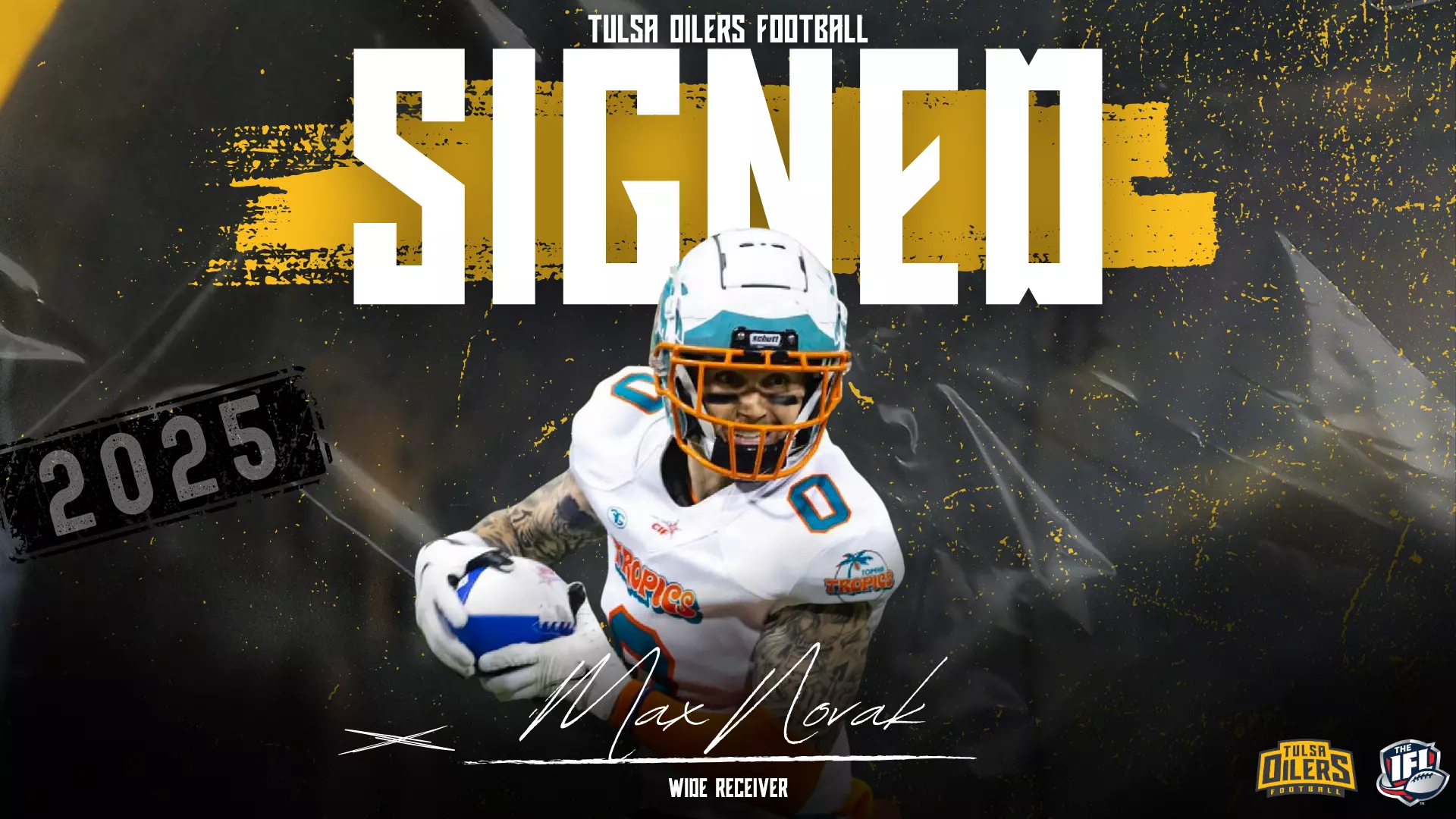 OILERS FOOTBALL SIGNS MAX NOVAK Tulsa Oilers Football oilers-football-signs-max-novak-tulsa-oilers-football