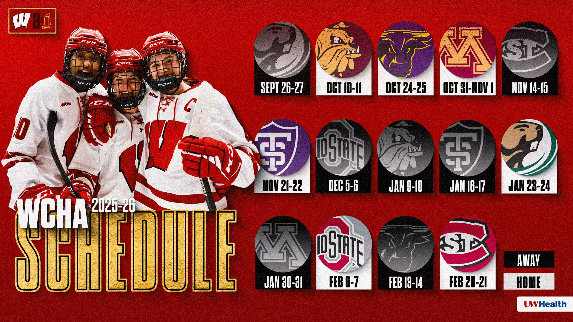 WCHA announces 2025-26 conference schedule | Wisconsin Badgers