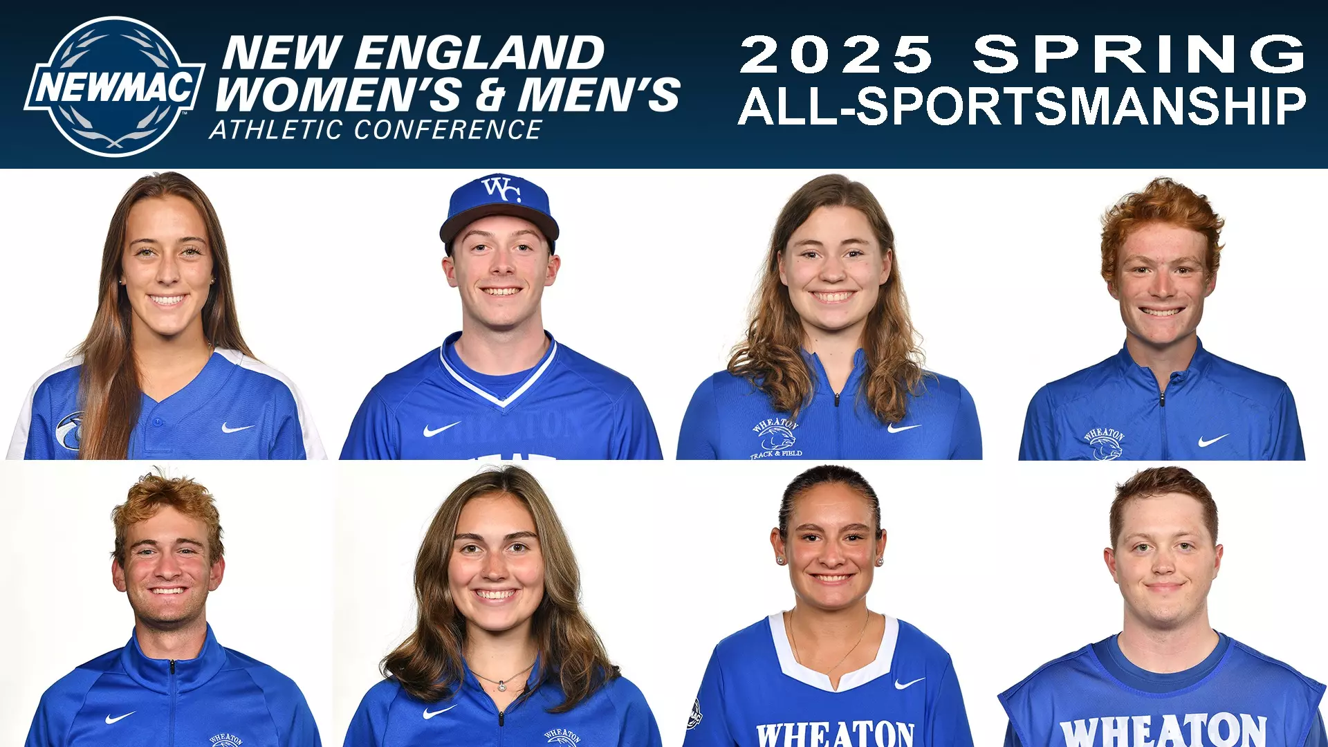 Eight from Wheaton Named to 2025 NEWMAC Spring AllSportsmanship Team