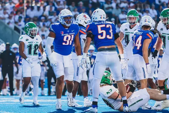 What TV channel is Boise State vs North Dakota football on today