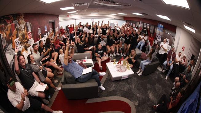 Alabama softball team, coaches and support staff react to being selected as an NCAA Regional host (May 12, 2024)