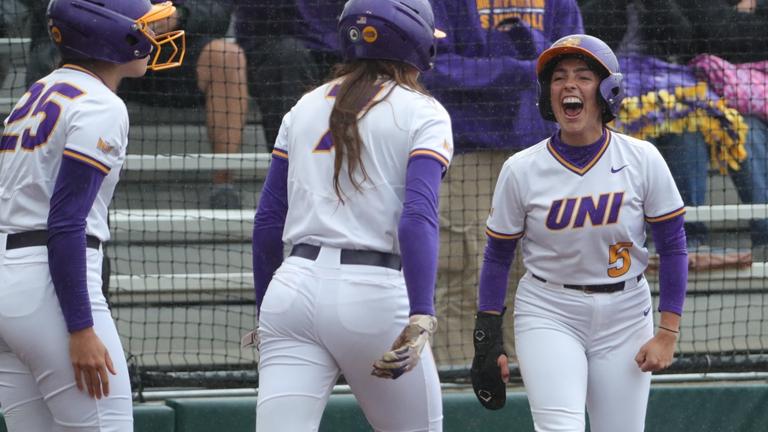 Image related to UNI softball rolls past Evansville in MVC Tournament opener