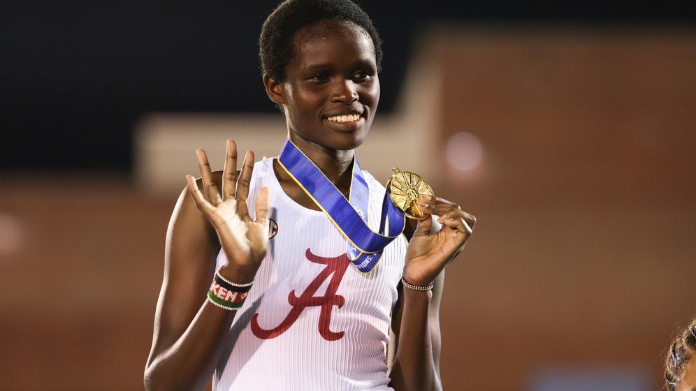 Alabama Track Athlete Doris Lemngole  during the SEC Championships at Pressly Stadium in Gainsville, FL on Friday, May 10, 2024.
