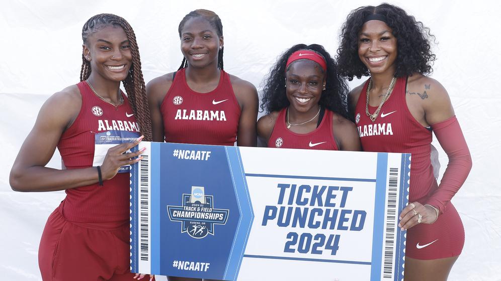 4x100m Women's Relay team punches their ticket to the NCAA T&F Championship during the NCAA Regionals at UK Track and Field Complex in Legxington, KY on Saturday, May 25, 2024.
