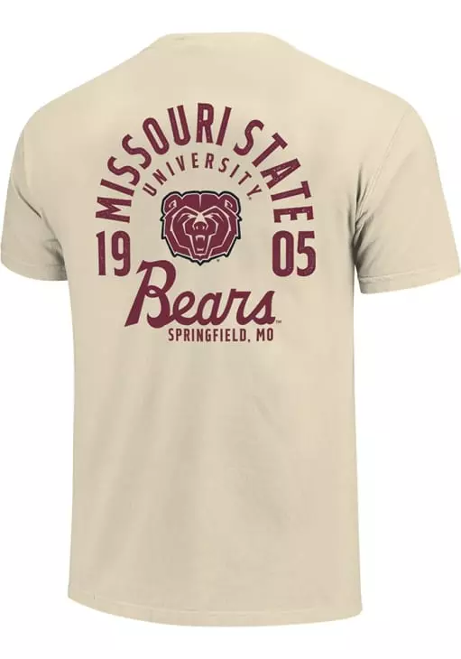 Missouri State Bears Ivory Mascot Overlay Short Sleeve T Shirt