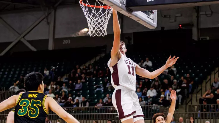 TUPELO, MS - December 07, 2025 - Mississippi State Forward Sergej Macura (#11) during the game between the San Francisco Dons and the Mississippi State Bulldogs at the Cadence Bank Arena in Tupelo, MS. Photo By Mike Mattina
