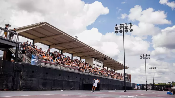 STARKVILLE, MS - May 02, 2025 - Mississippi State Fans during the match between the New Orleans Pirvateers and the Mississippi State Bulldogs at the AJ Pitts Tennis Centre in Starkville, MS. Photo By Mike Mattina