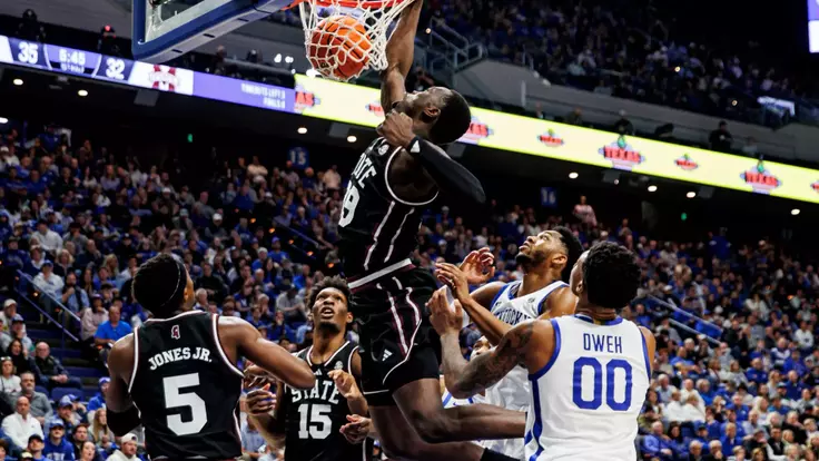 LEXINGTON, KY - January 10, 2026 - Mississippi State Forward Achor Achor (#99) during the game between the Kentucky Wildcats and the Mississippi State Bulldogs at Rupp Arena in Lexington, KY. Photo By Mike Mattina