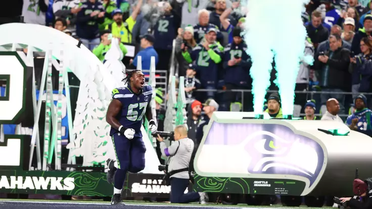 Jan 17, 2026; Seattle, WA, USA; Seattle Seahawks offensive tackle Charles Cross (67) takes the field prior to a game against the San Francisco 49ers in an NFC Divisional Round game at Lumen Field. Mandatory Credit: Kevin Ng-Imagn Images