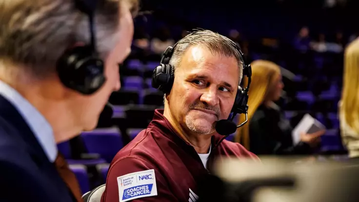 BATON ROUGE, LA - January 28, 2026 - Mississippi State Head Coach Chris Jans during the game between the LSU Tigers and the Mississippi State Bulldogs at Pete Maravich Assembly Center in Baton Rouge, LA. Photo By Mike Mattina