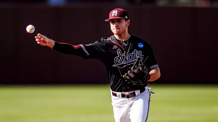 TALLAHASSEE, FL - May 31, 2025 - Mississippi State Infielder/Outfielder Gatlin Sanders (#49) during the game between the Florida State Seminoles and the Mississippi State Bulldogs at Mike Martin Field at Dick Howser Stadium in Tallahassee, FL. Photo By Mike Mattina