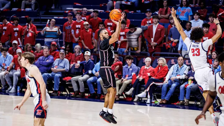 OXFORD, MS - February 14, 2026 - Mississippi Sate Guard Jayden Epps (#10) during the game between the Ole Miss Rebels and the Mississippi State Bulldogs at Pavilion at Ole Miss in Oxford, MS. Photo By Mike Mattina