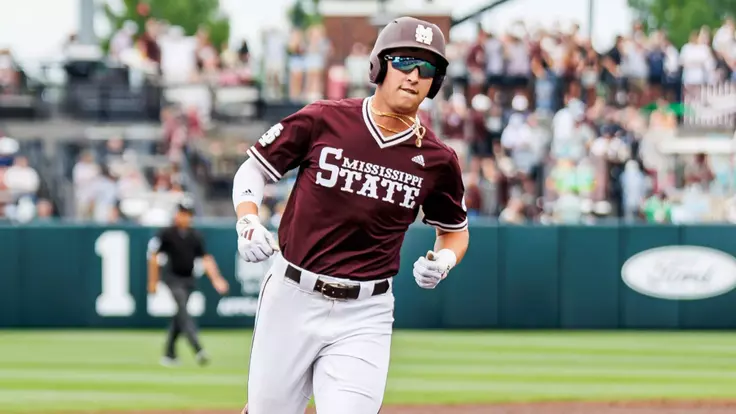 STARKVILLE, MS - May 09, 2025 - Mississippi State Infielder Ace Reese (#3) during the game between the Ole Miss Rebels and the Mississippi State Bulldogs at Dudy Noble Field at Polk-Dement Stadium in Starkville, MS. Photo By Mike Mattina