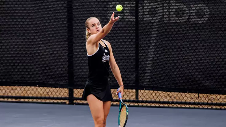 STARKVILLE, MS - February 26, 2026 - Mississippi State's Emma Cohen during the match between the Tennessee Volunteers and the Mississippi State Bulldogs at the AJ Pitts Tennis Centre in Starkville, MS. Photo By Mike Mattina