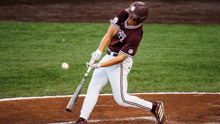 STARKVILLE, MS - April 10, 2026 - Mississippi State Outfielder Jacob Parker (#2) during the game between the Tennessee Volunteers and the Mississippi State Bulldogs at Dudy Noble Field at Polk-Dement Stadium in Starkville, MS. Photo By Mike Mattina