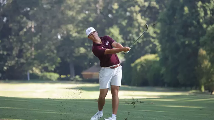 BERMUDA RUN, NC - May 20, 2026 - Mississippi State's Dain Richie during the 2026 NCAA Men's Golf Regionals at Bermuda Run Country Club in Bermuda Run, NC. Photo By Andy Mead