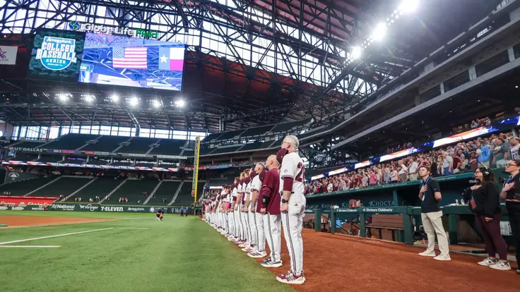 ARLINGTON, TX - March 01, 2026 - The Mississippi State Bulldogs during the game between the UCLA Bruins and the Mississippi State Bulldogs at Globe Life Field in Arlington, TX. Photo By Mario Terrana