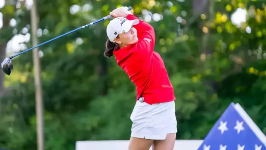 Charlotte Back — GRAND HAVEN, MICH. -- Women's golf competes in the 2026 Folds of Honor Collegiate at American Dunes Golf Club. Sept. 7, 2026. Photo by Adam Mackey / Golf Coaches Association of America