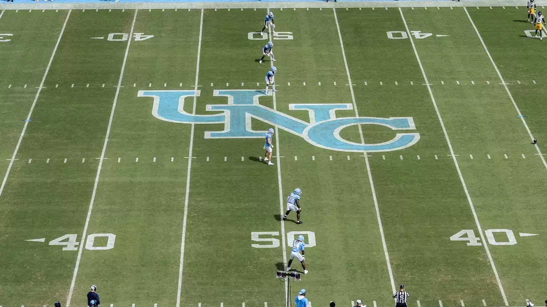 Overview of Kenan Stadium with Stairstep Logo