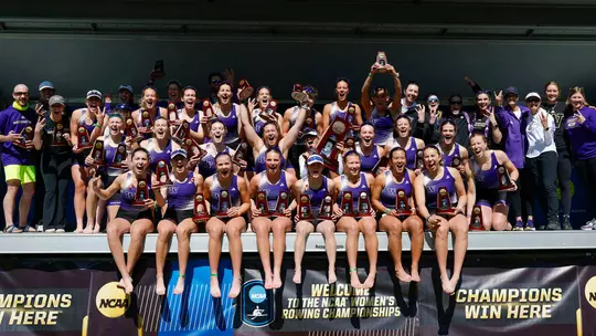UW women on the podium at 2025 NCAA Rowing Championships