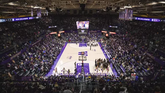 Alaska Airlines Arena with full stands during UW men's basketball game against Purdue