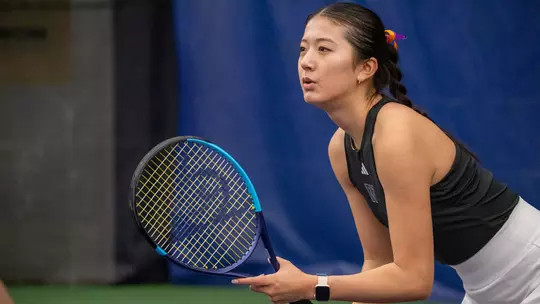 Erika Matsuda waits for a serve