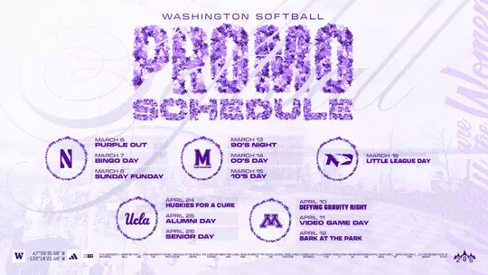 UW softball promo graphic