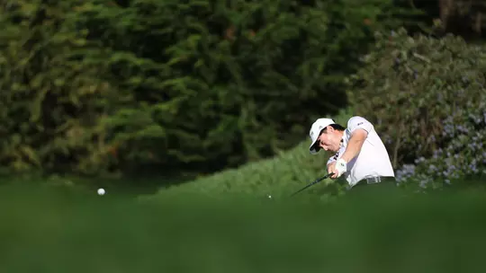 Jake Foley hits a tee shot at The Desimone Invitational