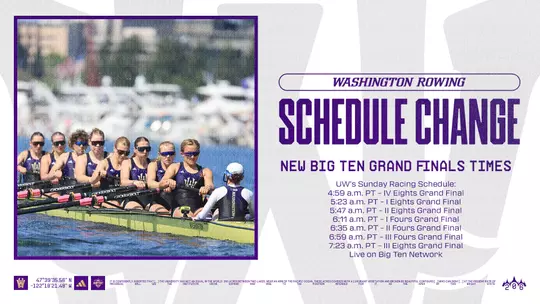 sunday schedule changes for Big Ten Rowing Championships 2026