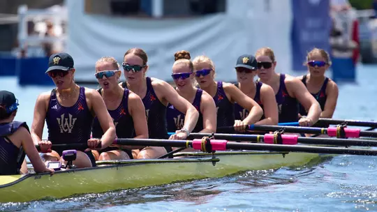 A UW women's rowing eight competes at Henley 2026