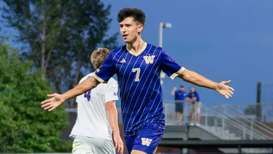 Alex Hall celebrates goal