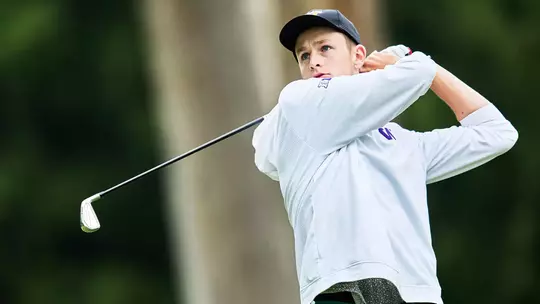 Walker Lamb hits an iron during the Sahalee Players Championship