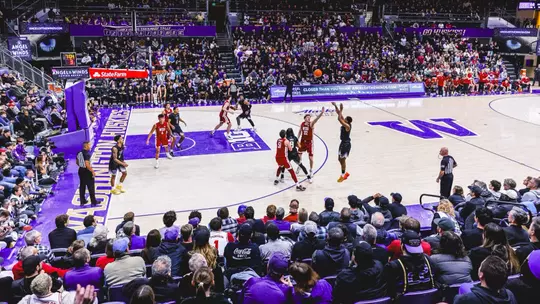 Wide-angle crowd shot from Washington's win over Washington State in 2024-25