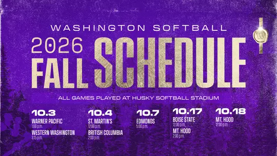 Softball Fall Ball 2026 schedule