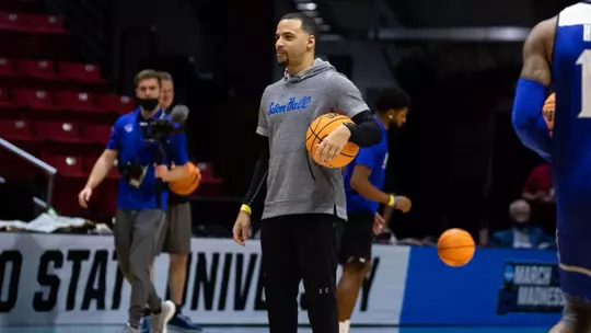Donald Copeland at practice before the NCAA Tournament in San Diego in 2022