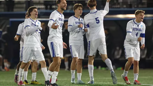 Seton Hall Men's Soccer Penalty Nick Celebration