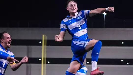 Joaquin Brizuela Celebreating Goal Against St. John's