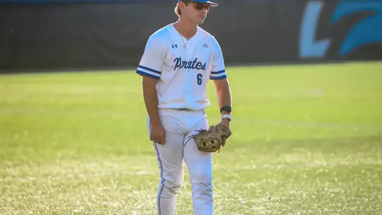 Ty Acker getting ready to field an at-bat