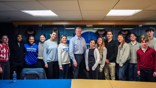 NCAA President Charlie Baker with Student-Athletes