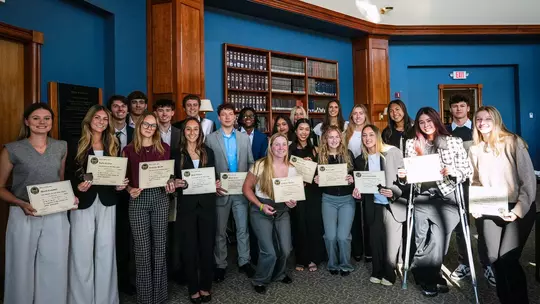 Seton Hall's 2026 Chi Alpha Sigma Inductees Group Photo