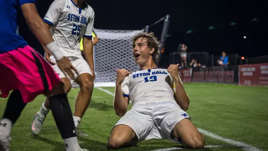 Til Kauschke converts PK and celebrates against Rutgers